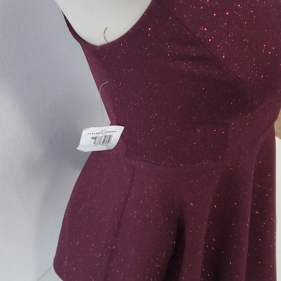 B. Darlin V neck Mini Dress with criss cross back - Picture 2 of 5